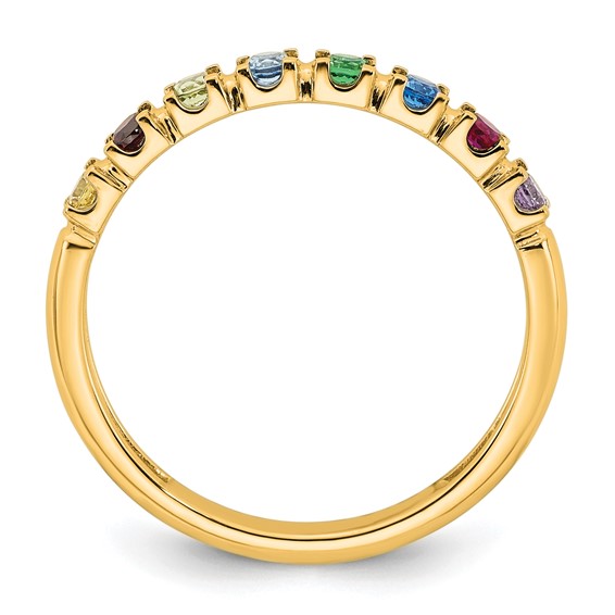 14k Yellow Gold 8 Genuine Birthstone Mother's Ring