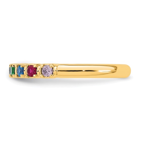 14k Yellow Gold 8 Genuine Birthstone Mother's Ring