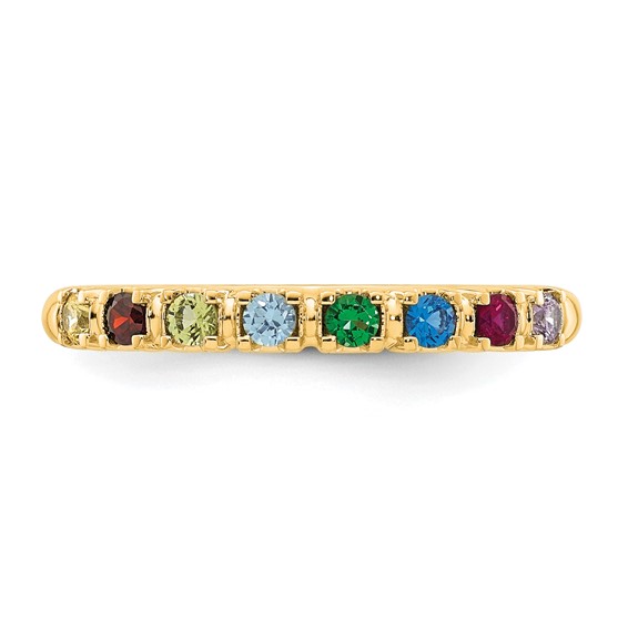 14k Yellow Gold 8 Genuine Birthstone Mother's Ring