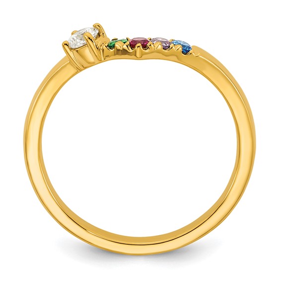 14k 4 Synthetic Birthstone with Diamond Mother's Ring