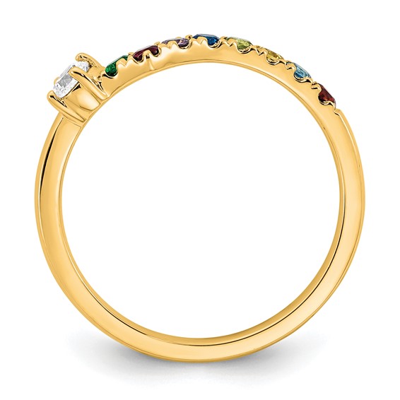 14k 8 Genuine Birthstone with Diamond Mother's Ring