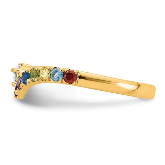 14k 8 Genuine Birthstone with Diamond Mother's Ring