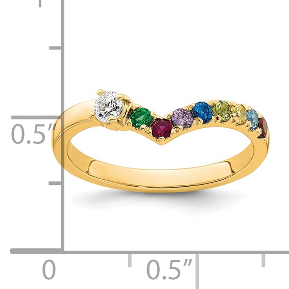 14k 8 Genuine Birthstone with Diamond Mother's Ring