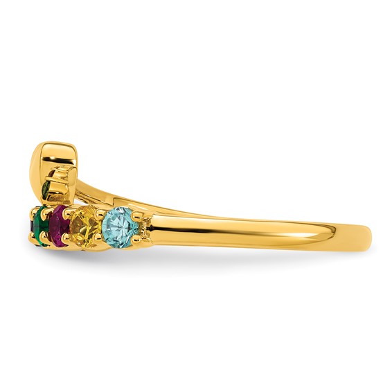 14k Heart with 8 Synthetic Birthstone Mother's Ring