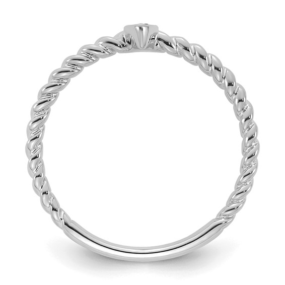 14k White Gold 1 Synthetic Birthstone Mother's Ring