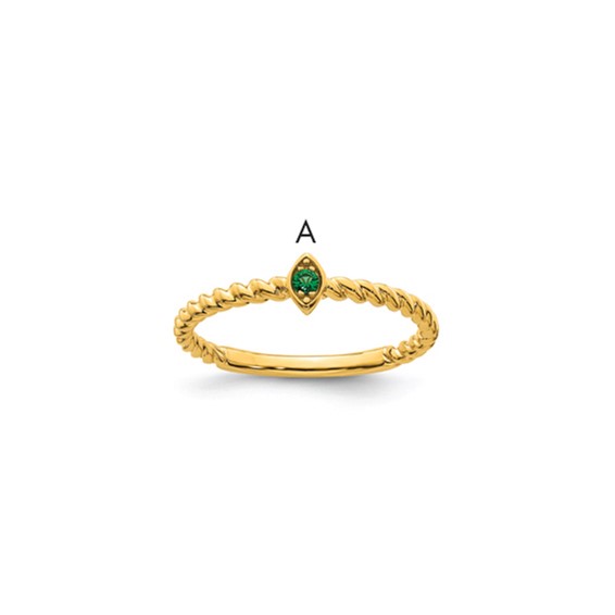 14k 1 Genuine Birthstone Mother's Ring