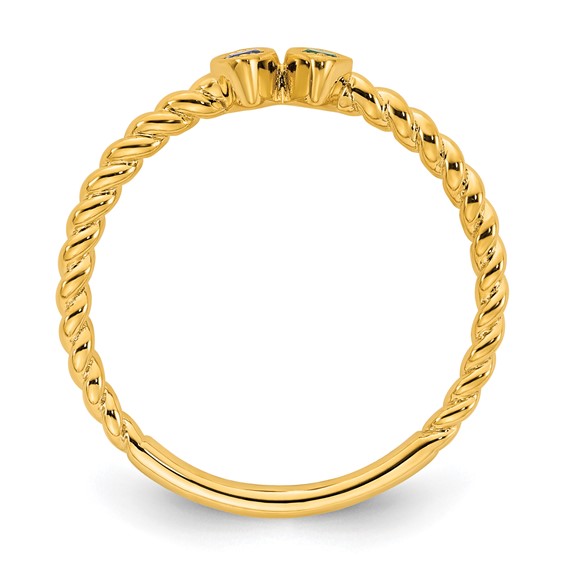 14k 2 Synthetic Birthstone Mother's Ring
