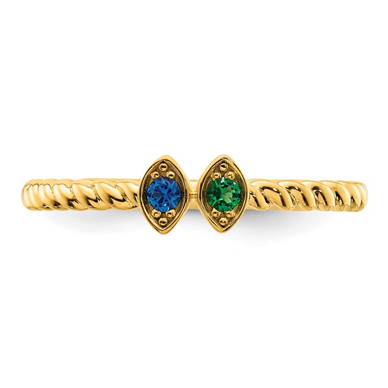 14k 2 Synthetic Birthstone Mother's Ring