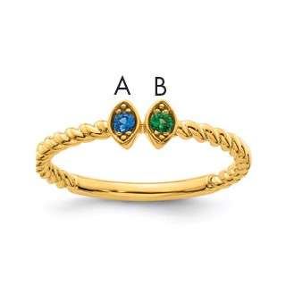 14k 2 Synthetic Birthstone Mother's Ring