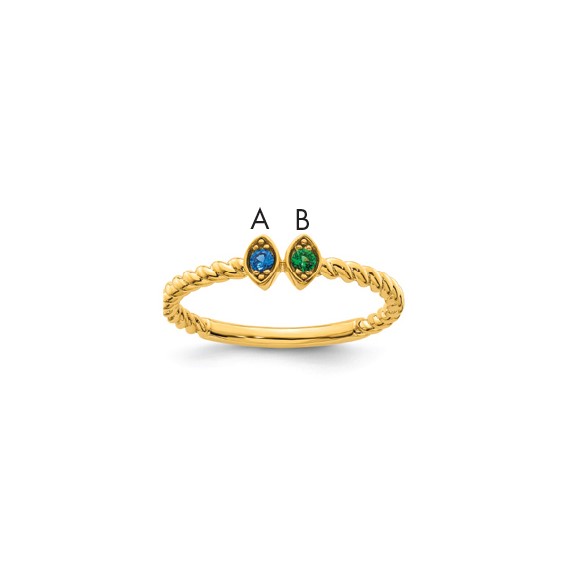 14k 2 Synthetic Birthstone Mother's Ring