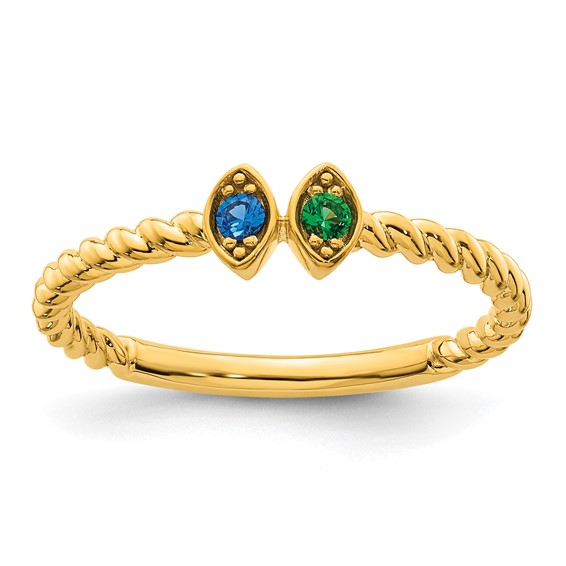 14k 2 Synthetic Birthstone Mother's Ring