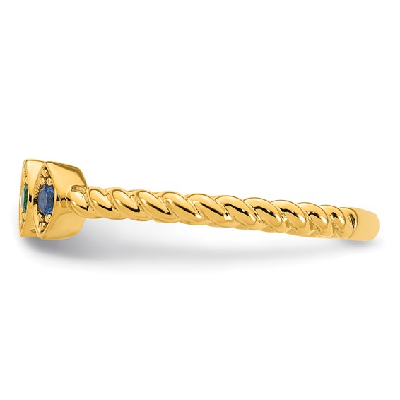 14k 3 Synthetic Birthstone Mother's Ring