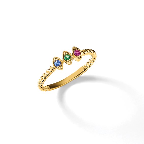 14k 3 Synthetic Birthstone Mother's Ring