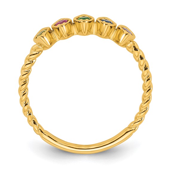 14k 5 Synthetic Birthstone Mother's Ring