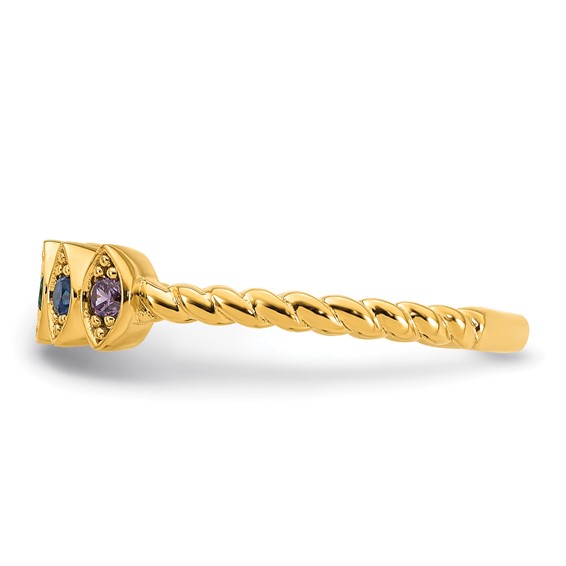 14k 5 Synthetic Birthstone Mother's Ring