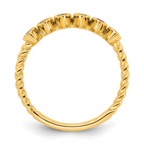 14k 6 Genuine Birthstone Mother's Ring