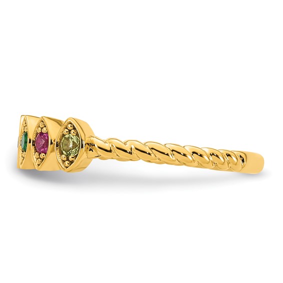 14k 6 Genuine Birthstone Mother's Ring