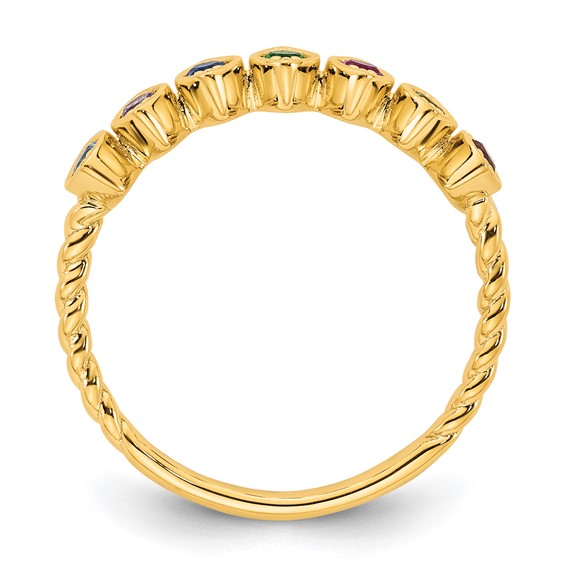 14k 7 Synthetic Birthstone Mother's Ring