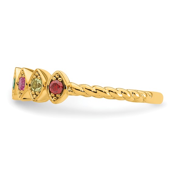 14k 7 Synthetic Birthstone Mother's Ring