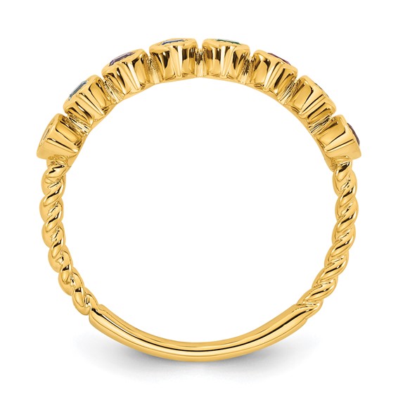 14k 8 Genuine Birthstone Mother's Ring