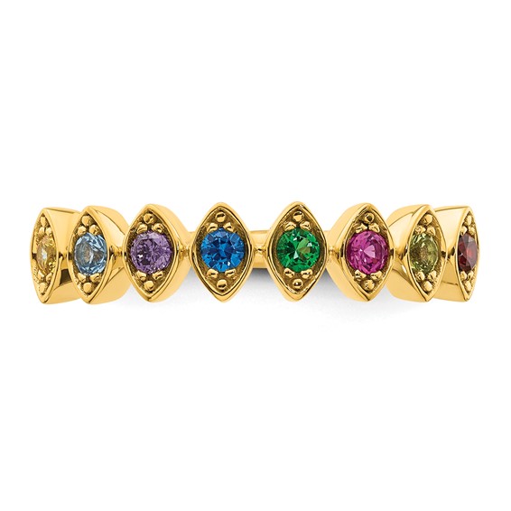 14k 8 Genuine Birthstone Mother's Ring