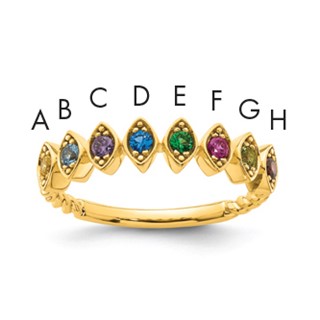 14k 8 Genuine Birthstone Mother's Ring