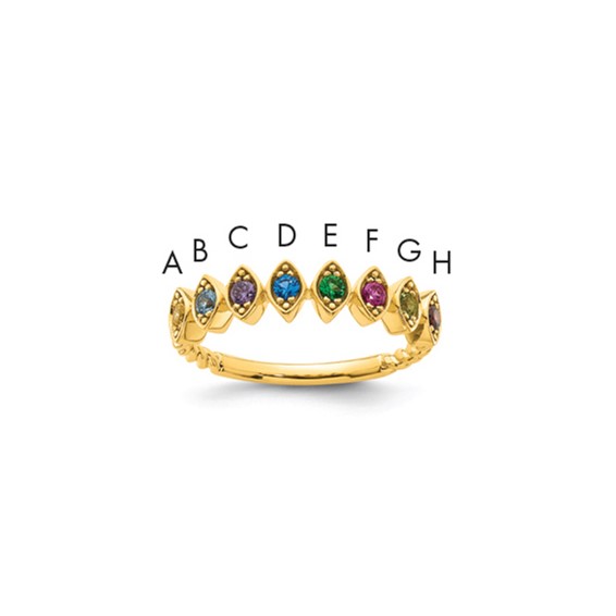 14k 8 Genuine Birthstone Mother's Ring