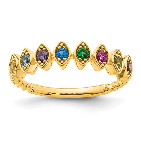 14k 8 Genuine Birthstone Mother's Ring