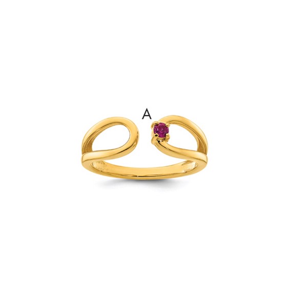 14k 1 Genuine Birthstone Mother's Wrap Ring
