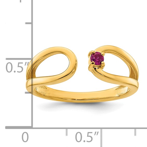 14k 1 Genuine Birthstone Mother's Wrap Ring