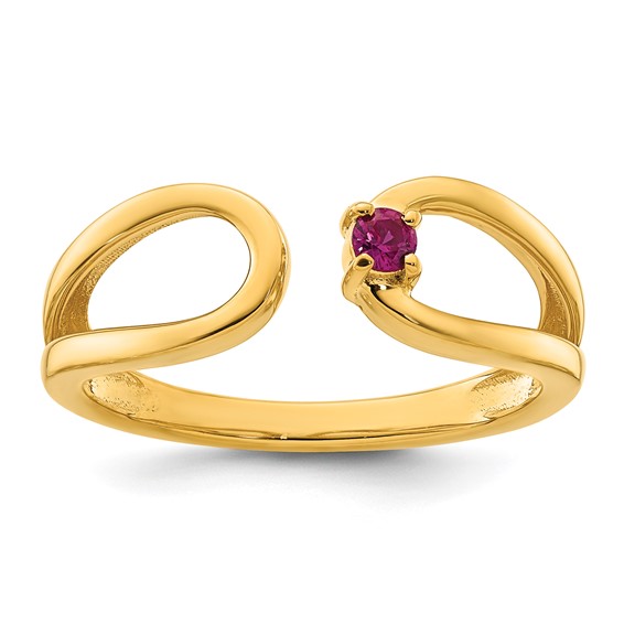 14k 1 Genuine Birthstone Mother's Wrap Ring