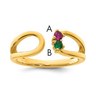 14k 2 Synthetic Birthstone Mother's Wrap Ring