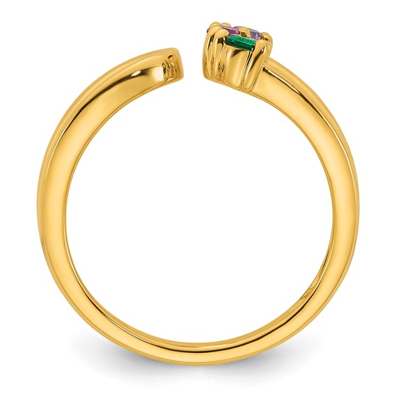 14k 3 Genuine Birthstone Mother's Wrap Ring