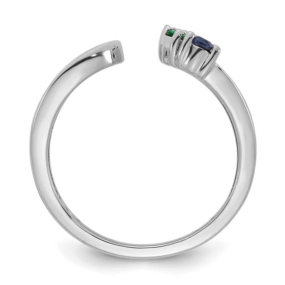 14k White Gold 4 Birthstone Mother's Wrap Ring Mounting