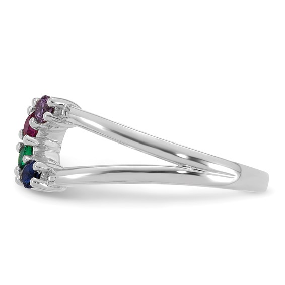 14k White Gold 4 Birthstone Mother's Wrap Ring Mounting