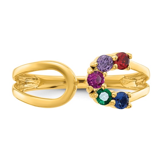 14k 5 Birthstone Wrap Mother's Ring Mounting