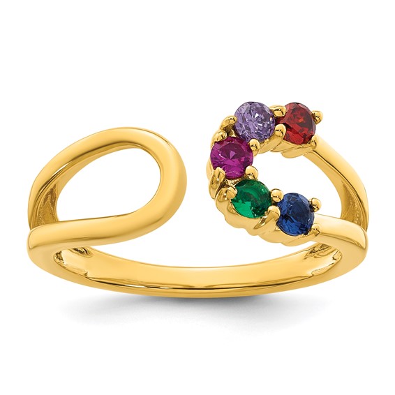 14k 5 Birthstone Wrap Mother's Ring Mounting