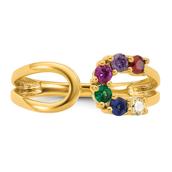 14k 6 Birthstone Wrap Mother's Ring Mounting