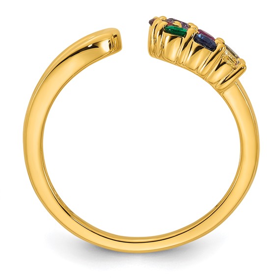 14k 7 Genuine Birthstone Mother's Wrap Ring