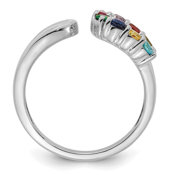 14k White Gold 8 Birthstone Wrap Mother's Ring Mounting