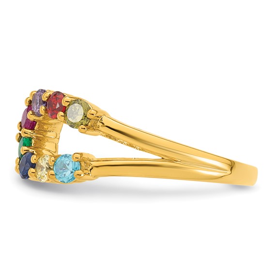 14k 8 Synthetic Birthstone Mother's Wrap Ring