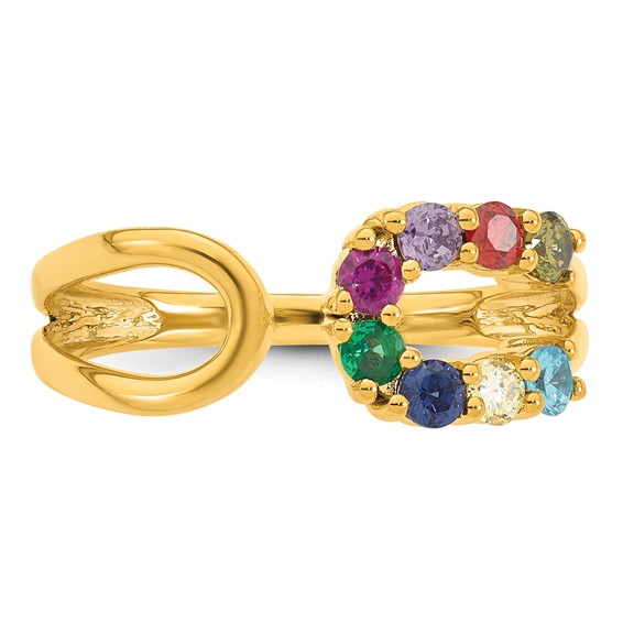 14k 8 Synthetic Birthstone Mother's Wrap Ring