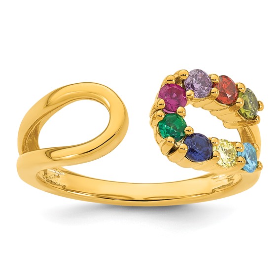 14k 8 Synthetic Birthstone Mother's Wrap Ring