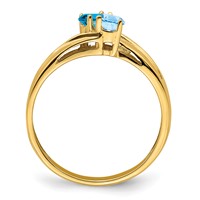 14K Yellow Gold Synthetic Family Jewelry Ring view 3