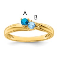 14K Yellow Gold Synthetic Family Jewelry Ring view 1