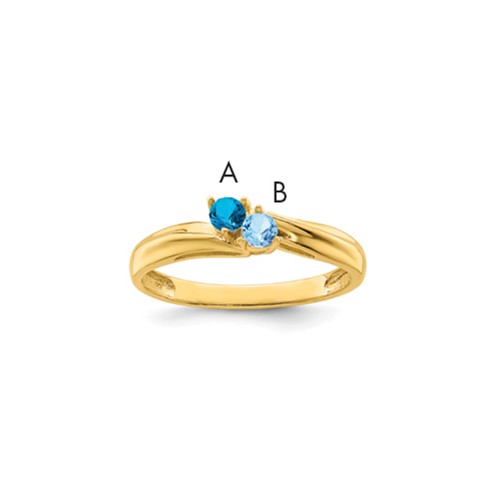 14K Yellow Gold Synthetic Family Jewelry Ring