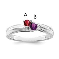 Sterling Silver Rhodium-plated Family Jewelry Ring view 1