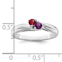 14K White Gold 3mm Synthetic Family Jewelry Ring view 4