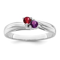 Sterling Silver Rhodium-plated Family Jewelry Ring view 2