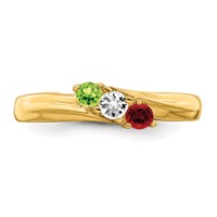 14K Yellow Gold Genuine 3 Stone Mother's Ring view 5